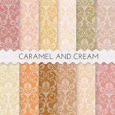 Caramel and Cream Scrapbook Papers 12x12 Printable Sheets Beige Brown Nuances