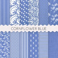 Cornflower Blue Scrapbook Papers 12x12 Printable Paper 