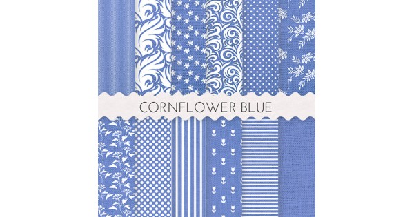Cornflower Blue Scrapbook Papers 12x12 Printable Paper