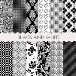 Black and White Scrapbook Papers 12x12 Printable Paper