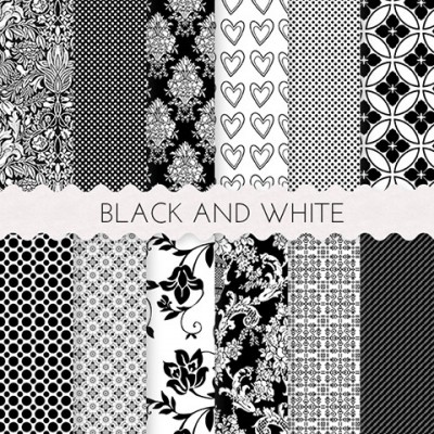 Black and White Scrapbook Papers 12x12 Printable Paper