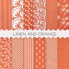 Linen and Orange Scrapbook Papers 12x12 Printable Paper