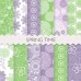 Sping Time Mint Green and Purple Scrapbook Papers 12x12 Printable Paper