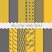 Yellow and Gray Scrapbook Papers 12x12 Printable Paper