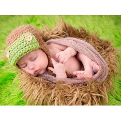 Aviator beige hat with green visor