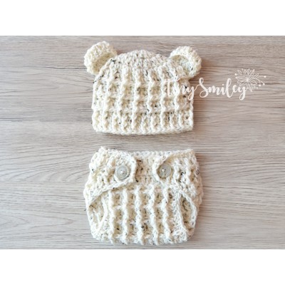 Newborn bear baby set hospital outfit take home crochet set