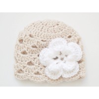 Crochet newborn girl hats, Newborn girl beanie, Crochet hat flower