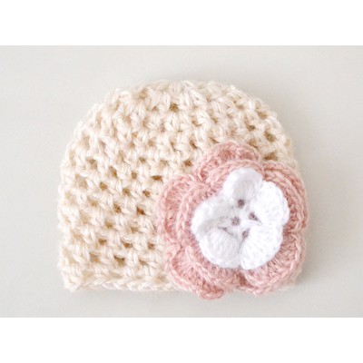 Newborn baby girl hat, Crochet baby outfit
