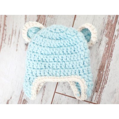 Chunky baby bear hat, Crochet bear hats, Blue baby bear hat, Tinysmiley