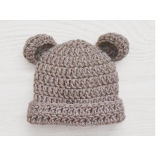 Brown baby bear hat, Newborn bear hat, Bear crochet hat, Baby hat bear ears