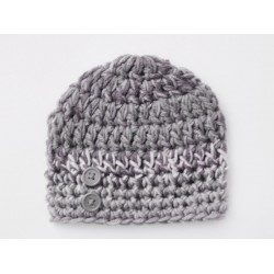Gray chunky boy hat, Baby boy hat