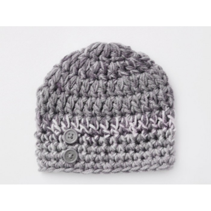 Gray chunky boy hat, Baby boy hat