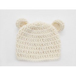 Bear hat, Ears bear ecru hat girl boy, Baby bear beanies crochet