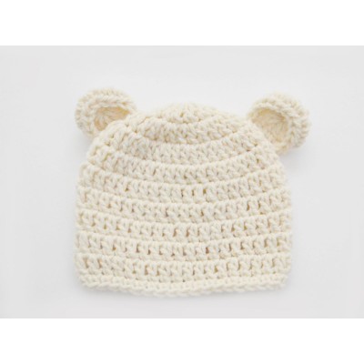 Bear hat, Ears bear ecru hat girl boy, Baby bear beanies crochet