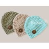 Blue cotton baby beanies boy, Newborn cotton beanie, Crochet boy hats 