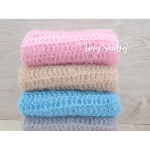 Cocoon and Headband Photo Ppop Premium Newborn Baby Crochet Mohair Wrap Set 