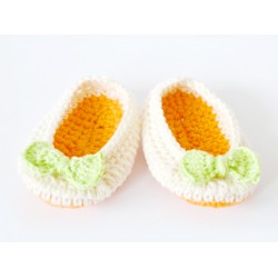 Crochet baby booties newborn, Baby boots orange, Girl ballerina booties
