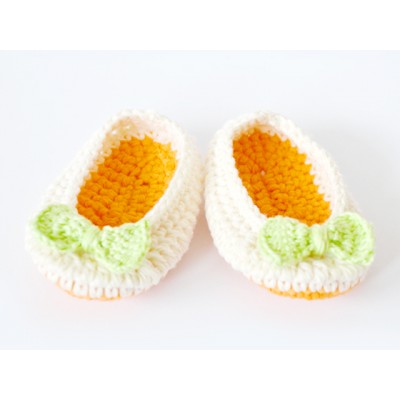 Crochet baby booties newborn, Baby boots orange, Girl ballerina booties