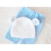 Twin newborn bear baby sets, Hospital outfit, Take home crochet set