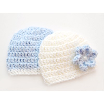 Twin baby crochet hats, Hospital outfit, Crochet twin hats, Hats twins