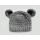 Wool gray baby crochet hat, Bear ears beanie winter