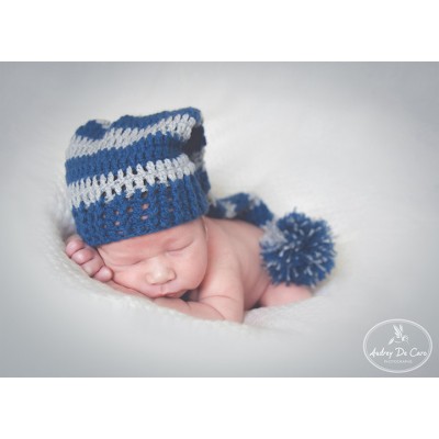Pixie crochet elf hat, Baby girl boy striped elf hat, Long stocking baby hat