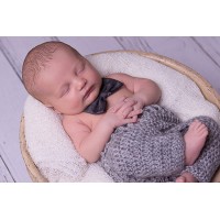 Newborn crochet baby pants, Gray baby pants, Newborn mohair outfit