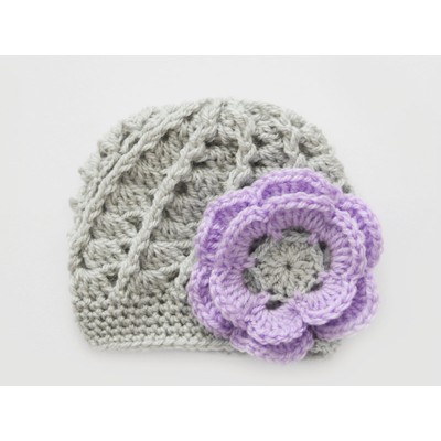 Gray girls crochet hats, Baby girl hat for newborn, Crochet newborn outfits