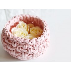 Mauve pink crochet basket