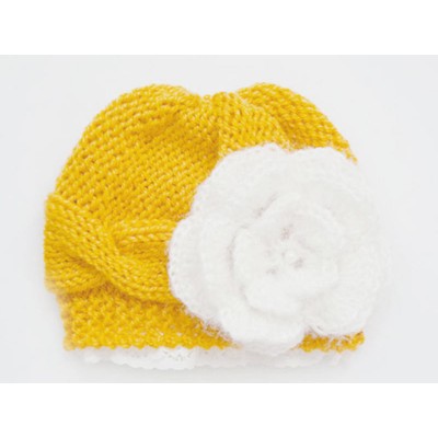 Mustard wool baby girl hat, Knit lace newborn girl beanie, Tinysmiley Mustard wool baby girl hat, Knit lace newborn girl beanie, Tinysmiley
