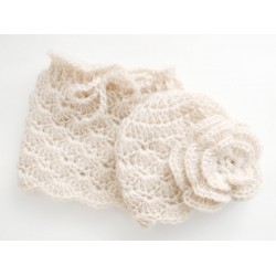 Newborn mohair baby set, Hat and skirt girl set, Baby girl knit outfit