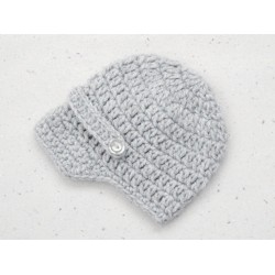 Boy crochet newboy hat, Gray newsboy baby cap, Infant boy hats, Hats for boys