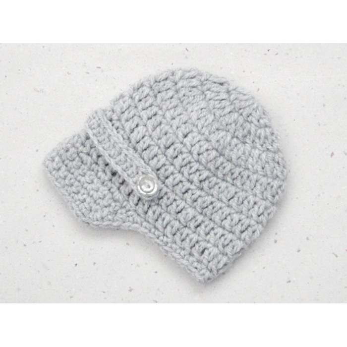 Boy crochet newboy hat, Gray newsboy baby cap, Infant boy hats, Hats for boys