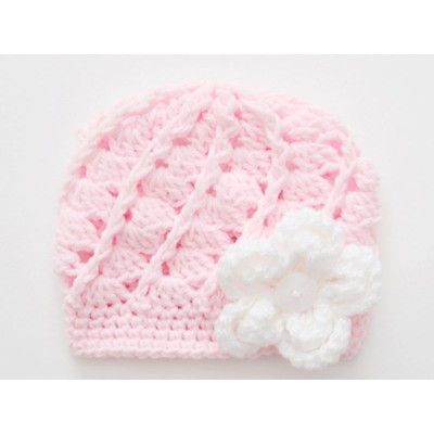 Pale pink baby girl hat, Newborn girl beanie, Winter baby girl hat, Tinysmiley