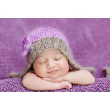 Mohair purple pixie baby bonnet, Knit newborn girl bonnet, Tinysmiley