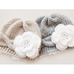 Twin knit girl hats, Knit newborn outfit, Cable twin girl hats gray beige