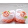 Crochet flower baby girl booties, Newborn shoes, Handmade girl booties