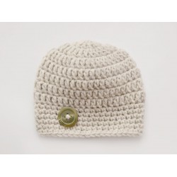 Wool newborn beige hat, Baby boy hat, Winter newborn hat
