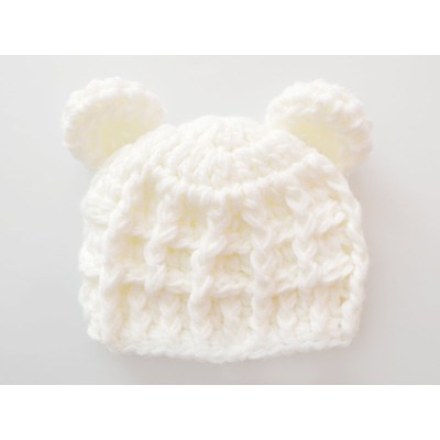 Cream bear hat, Newborn bear hat baby, Winter bear crochet animal hats