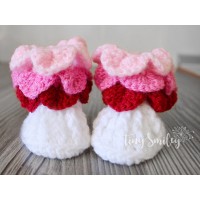 Crochet baby boots crocodile stitch, Colorful crochet baby  girl boots