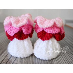 Crochet baby boots crocodile stitch, Colorful crochet baby  girl boots