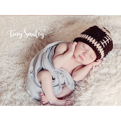 Football crochet baby boy Hat, Newborn boy outfit, Baby boy brown football hat