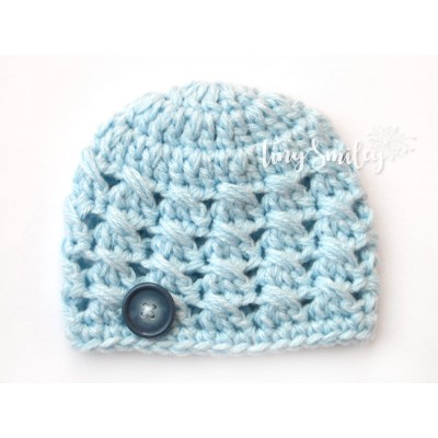 Light blue baby boy hat, Newborn hat 