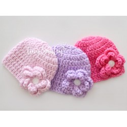 Newborn flower hats, Baby girl flower hat, Girl Hat