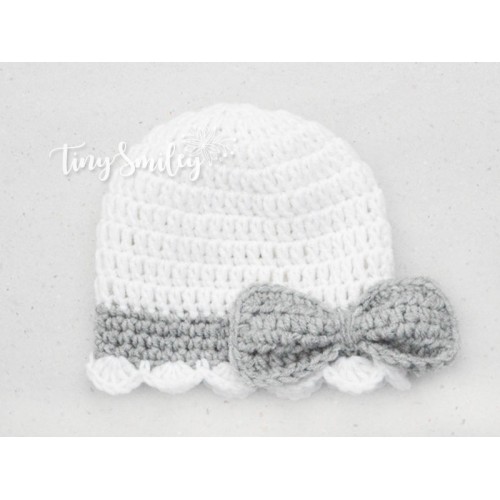 white baby girl hat