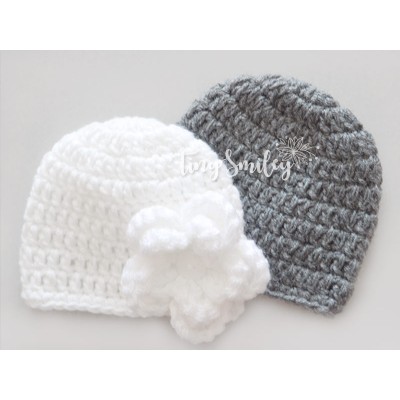 Twin baby girl hats, Hospital girl outfit, Crochet twin hats, Hats twins girls