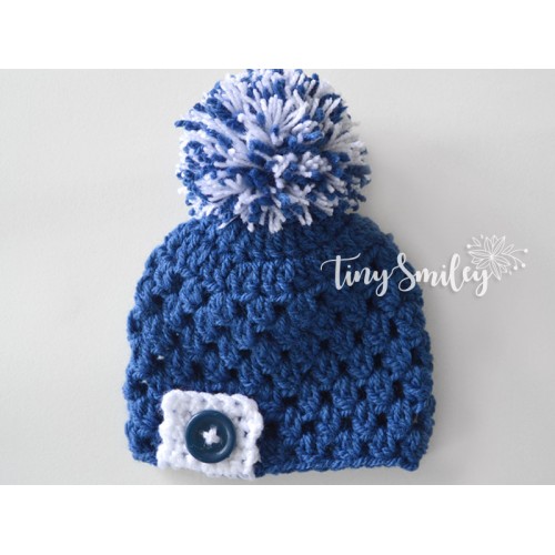 Pompom Blue Boy Hat Old Navy Newborn Baby Hat Take Home Outfit Crochet
