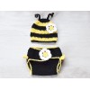 Crochet baby set Bumblebee, Newborn set hat and diaper cover, Baby clothes