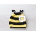 Crochet baby set Bumblebee, Newborn set hat and diaper cover, Baby clothes
