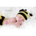 Crochet baby set Bumblebee, Newborn set hat and diaper cover, Baby clothes